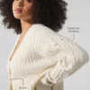 Cardigan Winter Bliss de punto trenzado - Marfil