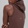 Chaleco con capucha de dos tonos y costuras acanaladas sin costuras - Brownstone Heather