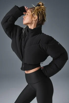 Chaqueta acolchada con corsé Main Act - Negro