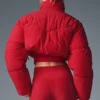 Chaqueta acolchada con corte de corsé Main Act - Rojo intenso