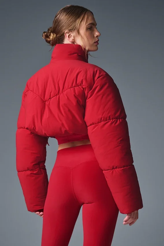 Chaqueta acolchada con corte de corsé Main Act - Rojo intenso
