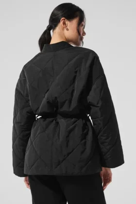 Chaqueta acolchada cruzada Urbanite – Negro