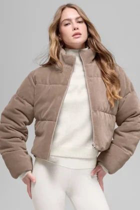 Chaqueta acolchada de micropana de ensueño - Chai Latte