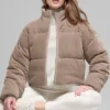 Chaqueta acolchada de micropana de ensueño - Chai Latte