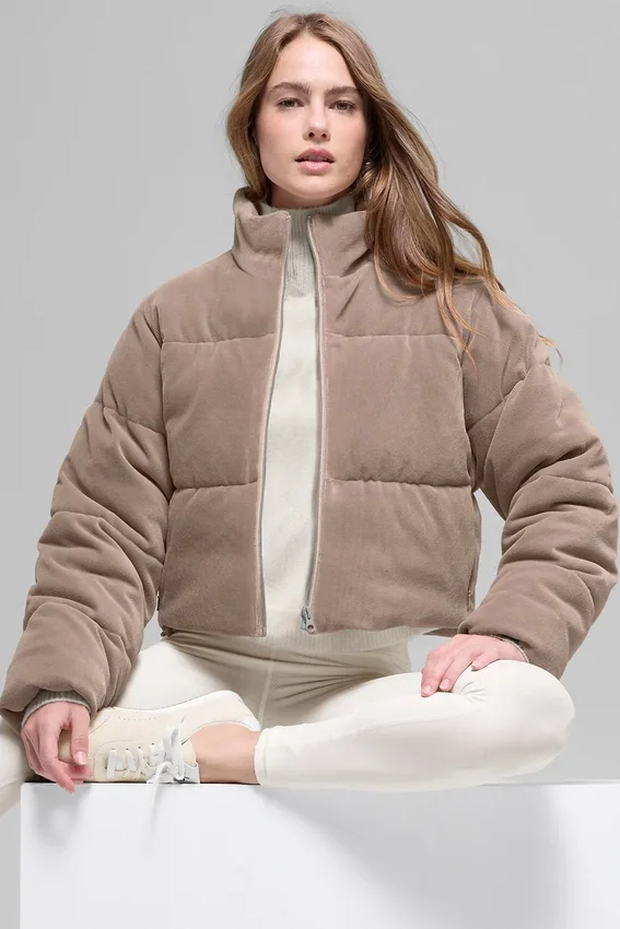Chaqueta acolchada de micropana de ensueño - Chai Latte
