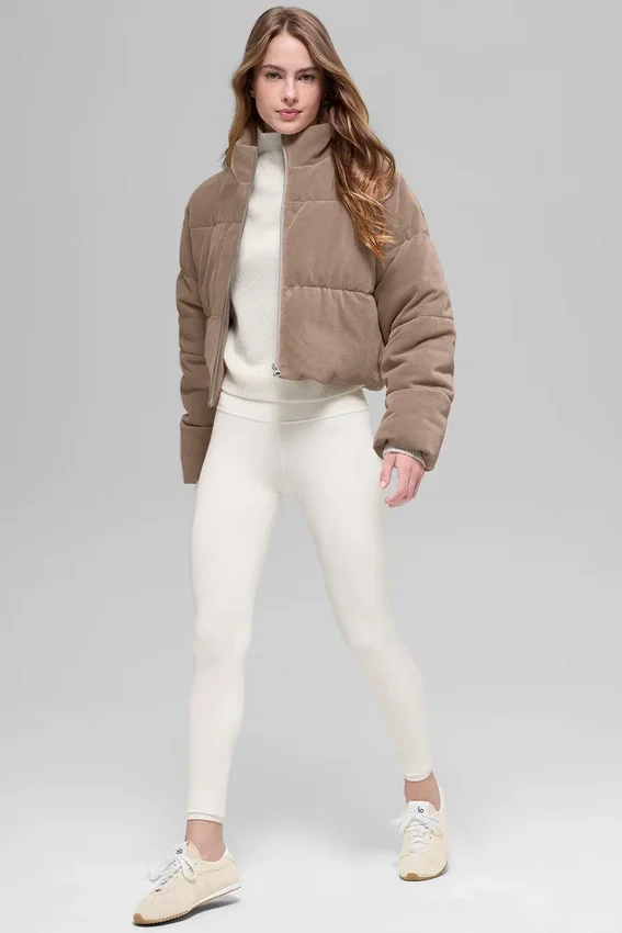 Chaqueta acolchada de micropana de ensueño - Chai Latte