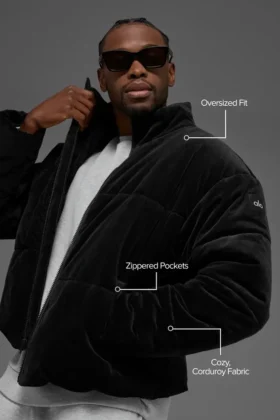 Chaqueta acolchada de pana «Stage» — Negro