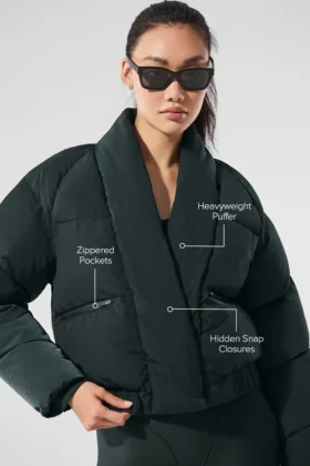 Chaqueta acolchada Stargazing – Verde carbón