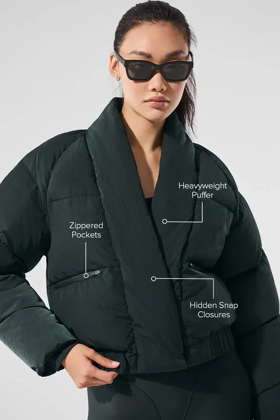 Chaqueta acolchada Stargazing - Verde carbón