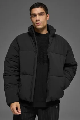 Chaqueta acolchada Street de tejido elástico - Negro