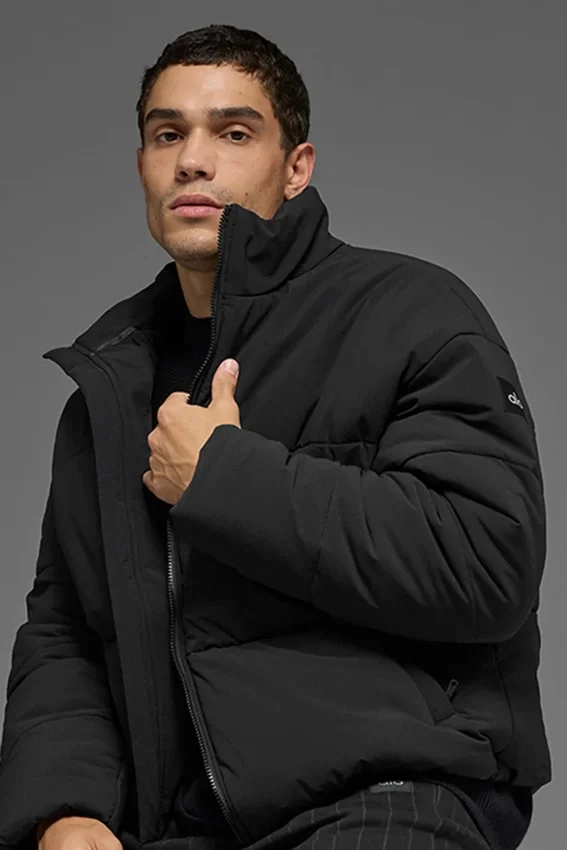 Chaqueta acolchada Street de tejido elástico - Negro