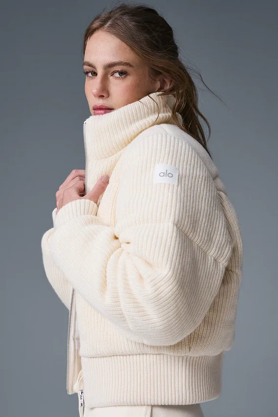 Chaqueta acolchada tipo jersé Darling - Marfil