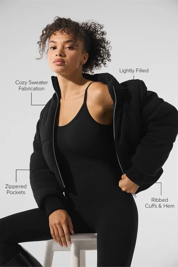 Chaqueta acolchada tipo jersé Darling - Negro
