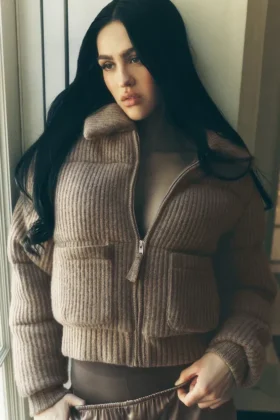 Chaqueta acolchada tipo jersé Northstar de cachemira - Cacao alpino jaspeado