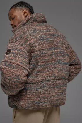 Chaqueta acolchada tipo jerséu Stage – Marrón multicolor