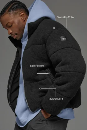 Chaqueta acolchada tipo jerséu Stage – Negro