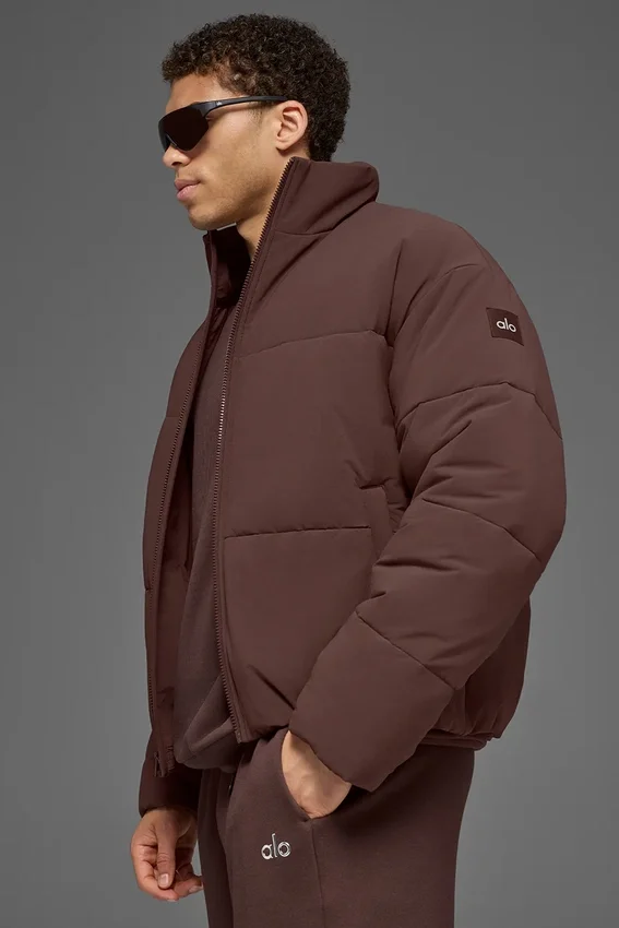 Chaqueta acolchada urbana de tejido elástico - Brownstone