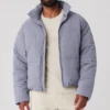 Chaqueta acolchada urbana de tejido elástico - Niebla