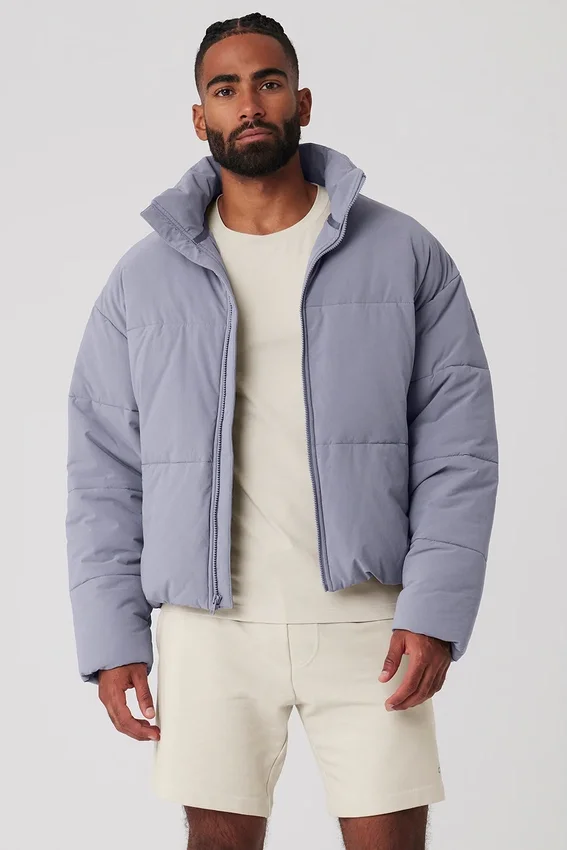 Chaqueta acolchada urbana de tejido elástico - Niebla