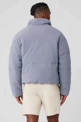 Chaqueta acolchada urbana de tejido elástico – Niebla