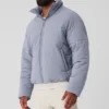 Chaqueta acolchada urbana de tejido elástico - Niebla