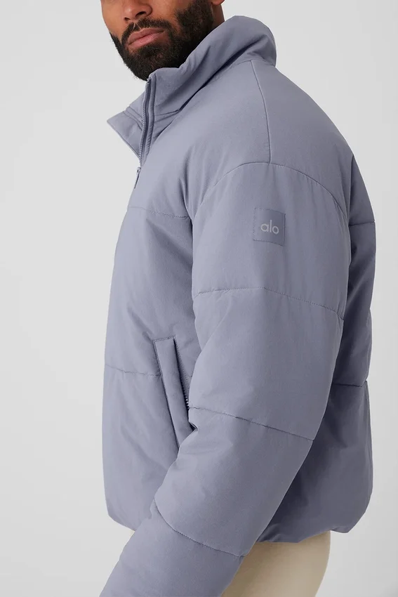 Chaqueta acolchada urbana de tejido elástico - Niebla