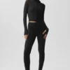 Chaqueta Alo Softsculpt Superset con cremallera completa - Negro