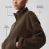Chaqueta «City Girl» de lana de doble cara - Espresso