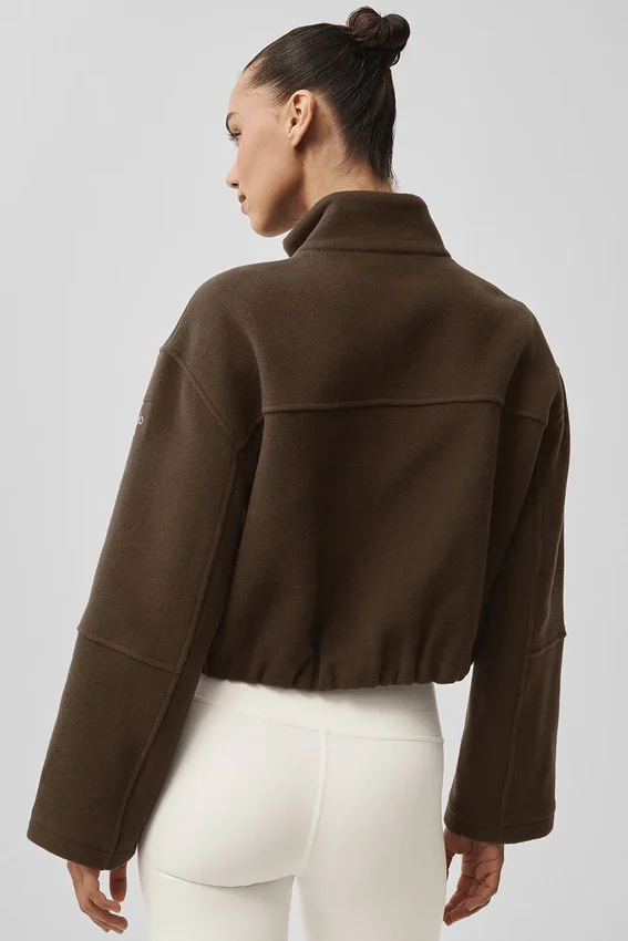 Chaqueta «City Girl» de lana de doble cara - Espresso