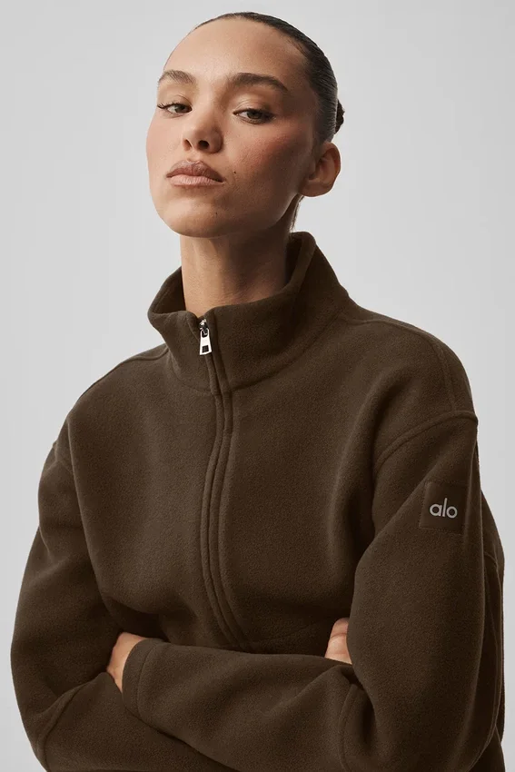 Chaqueta «City Girl» de lana de doble cara - Espresso