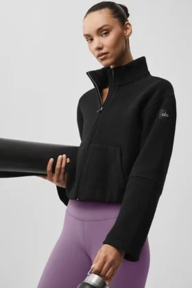 Chaqueta City Girl de lana de doble cara - Negro
