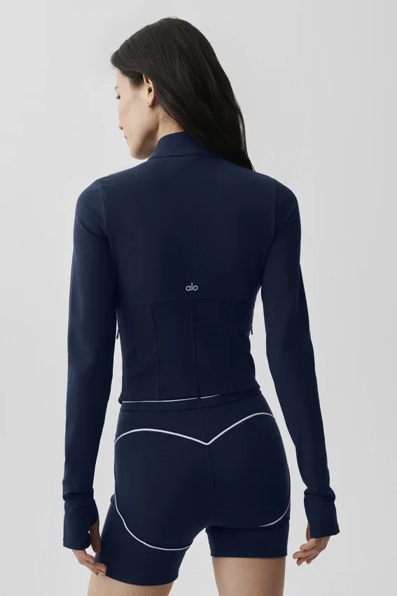 Chaqueta con cremallera completa Airbrush Corset - Azul marino
