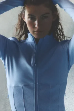 Chaqueta con cremallera completa Airbrush Corset - Azul Provenza claro