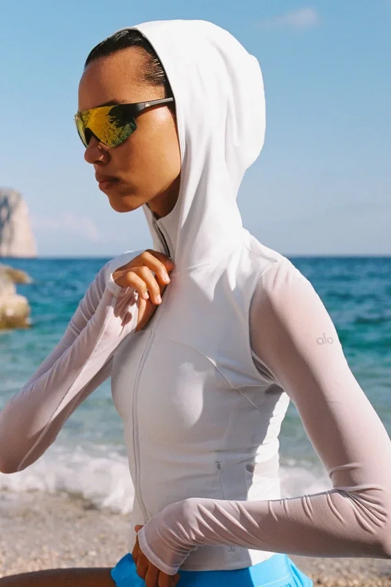 Chaqueta con cremallera completa Alo Softsculpt Superset - Blanco