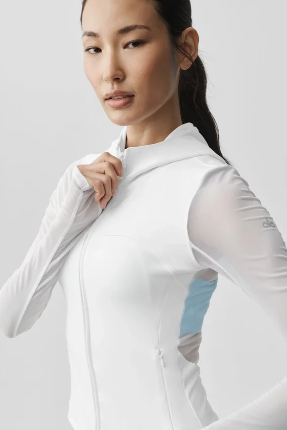 Chaqueta con cremallera completa Alo Softsculpt Superset - Blanco