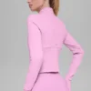 Chaqueta con cremallera completa y diseño de corsé Airbrush - Rosa corazón de caramelo