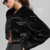 Chaqueta corta chic de piel sintética - Negro