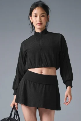 Chaqueta corta con cremallera completa de Doubles Only — Negro