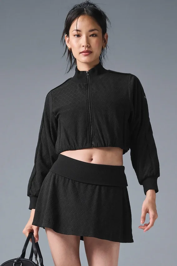 Chaqueta corta con cremallera completa de Doubles Only — Negro