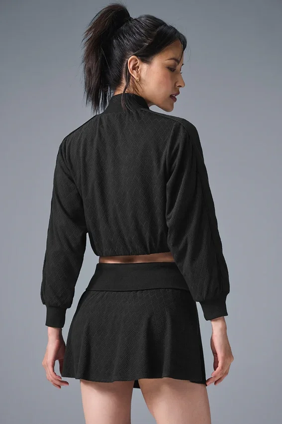 Chaqueta corta con cremallera completa de Doubles Only — Negro