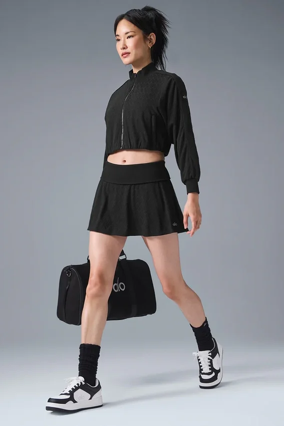 Chaqueta corta con cremallera completa de Doubles Only — Negro