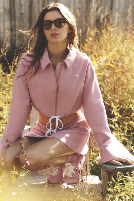 Chaqueta corta con cremallera completa «Fan Favorite» - Rosa vintage