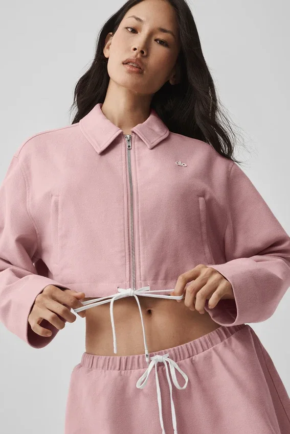 Chaqueta corta con cremallera completa «Fan Favorite» - Rosa vintage