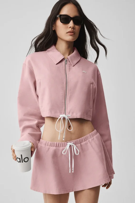 Chaqueta corta con cremallera completa «Fan Favorite» - Rosa vintage
