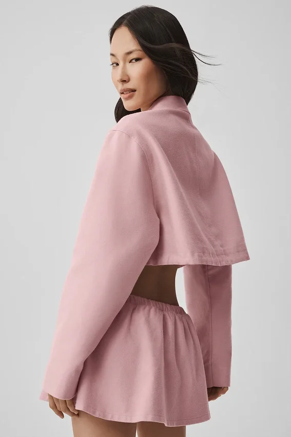 Chaqueta corta con cremallera completa «Fan Favorite» - Rosa vintage
