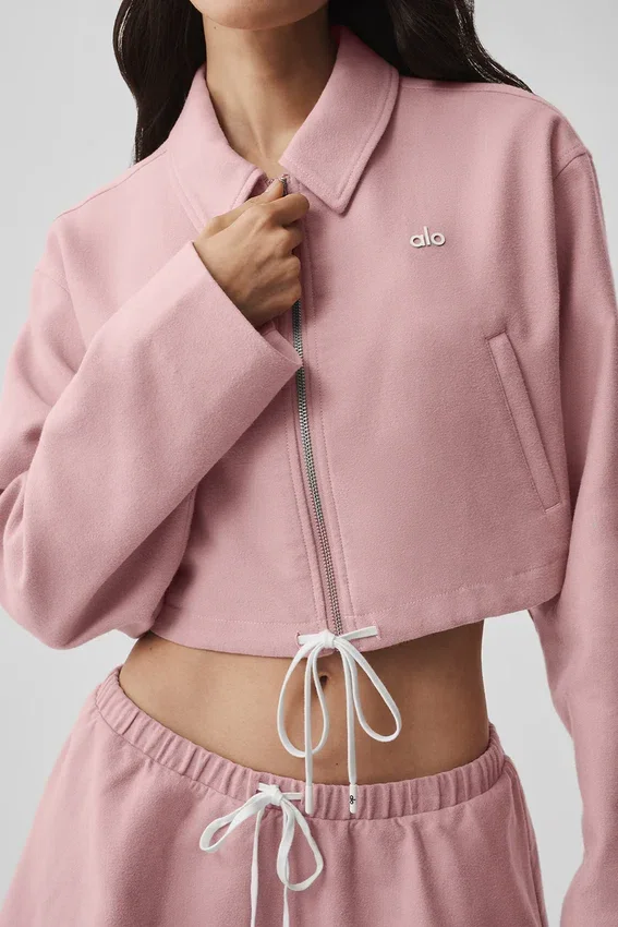 Chaqueta corta con cremallera completa «Fan Favorite» - Rosa vintage