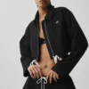 Chaqueta corta con cremallera completa favorita de los fans - Negro