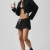 Chaqueta corta con cremallera completa favorita de los fans - Negro
