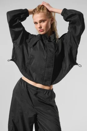 Chaqueta corta con cremallera completa Game Time - Negro
