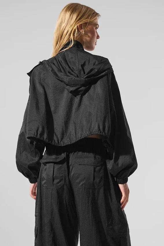 Chaqueta corta con cremallera completa Game Time - Negro